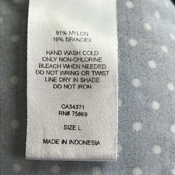 Hula Honey black and white triangle polkadot bathing suit size large - Picture 4 of 6